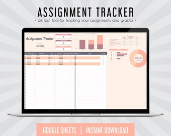 homework planner Assignment Tracker, Assignment Planner, Google Sheet, Homework Planner, Homework Tracker, Assessment Tracker, College Assignment,