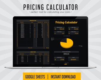 Pricing Calculator, Product Pricing, Business Template, Google Sheets, Spreadsheet Template Small Business Business Tracker Price Calculator