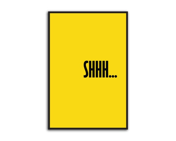 Shhh Poster Shh Wall Print Modern Nursery Print Bedroom | Etsy