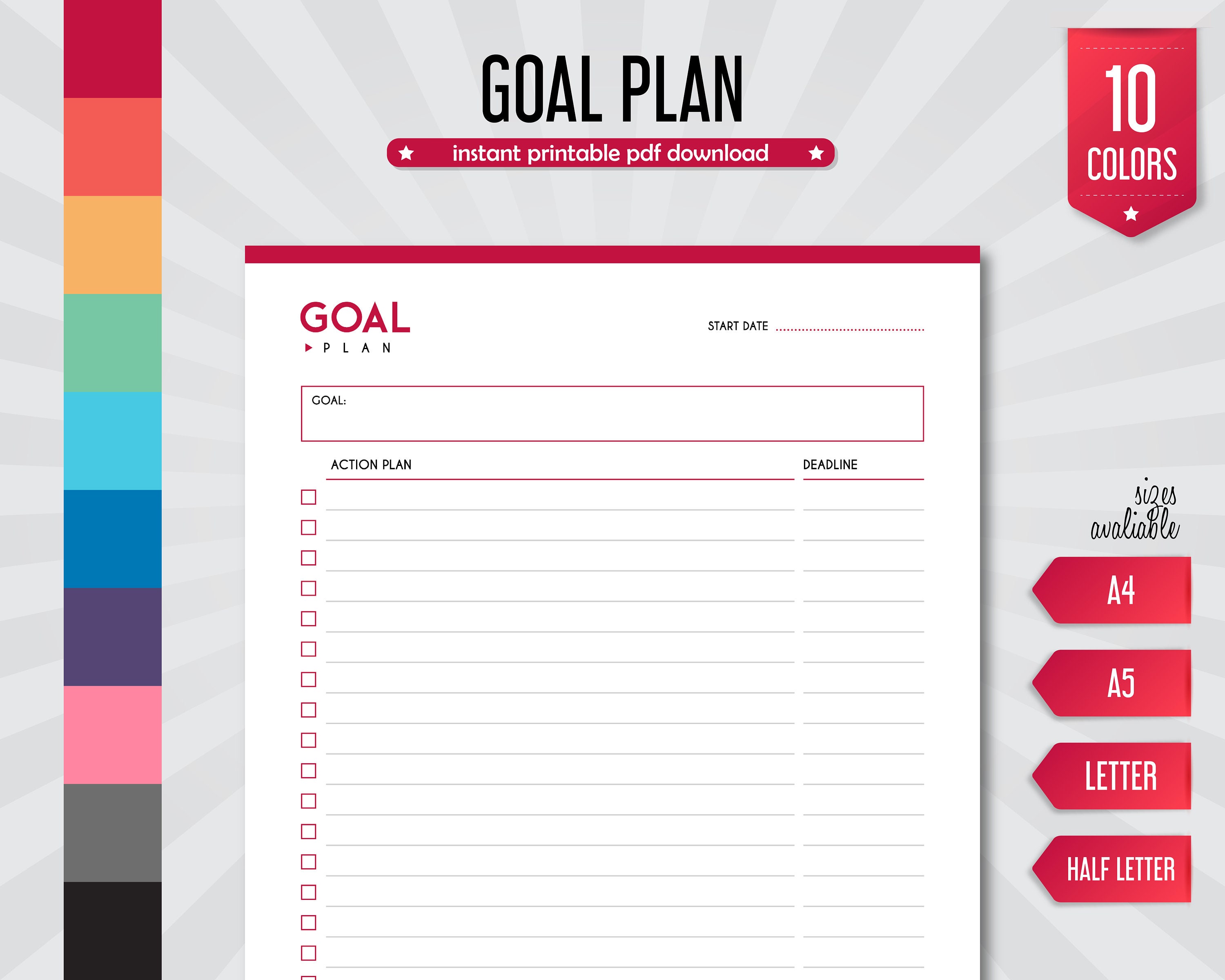 Goal Planner Pdf Goal Setting Action Plan Goal Plan - Etsy