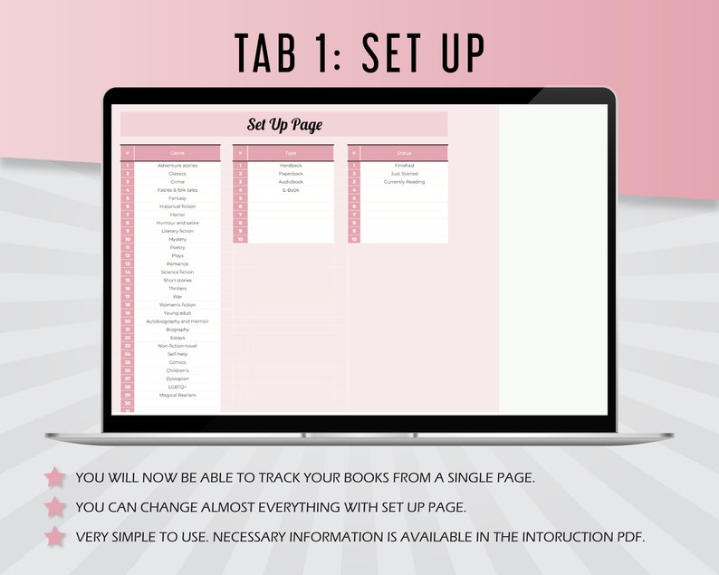 Digital Reading Log, Book Tracker, Google Sheets Books, Book Log