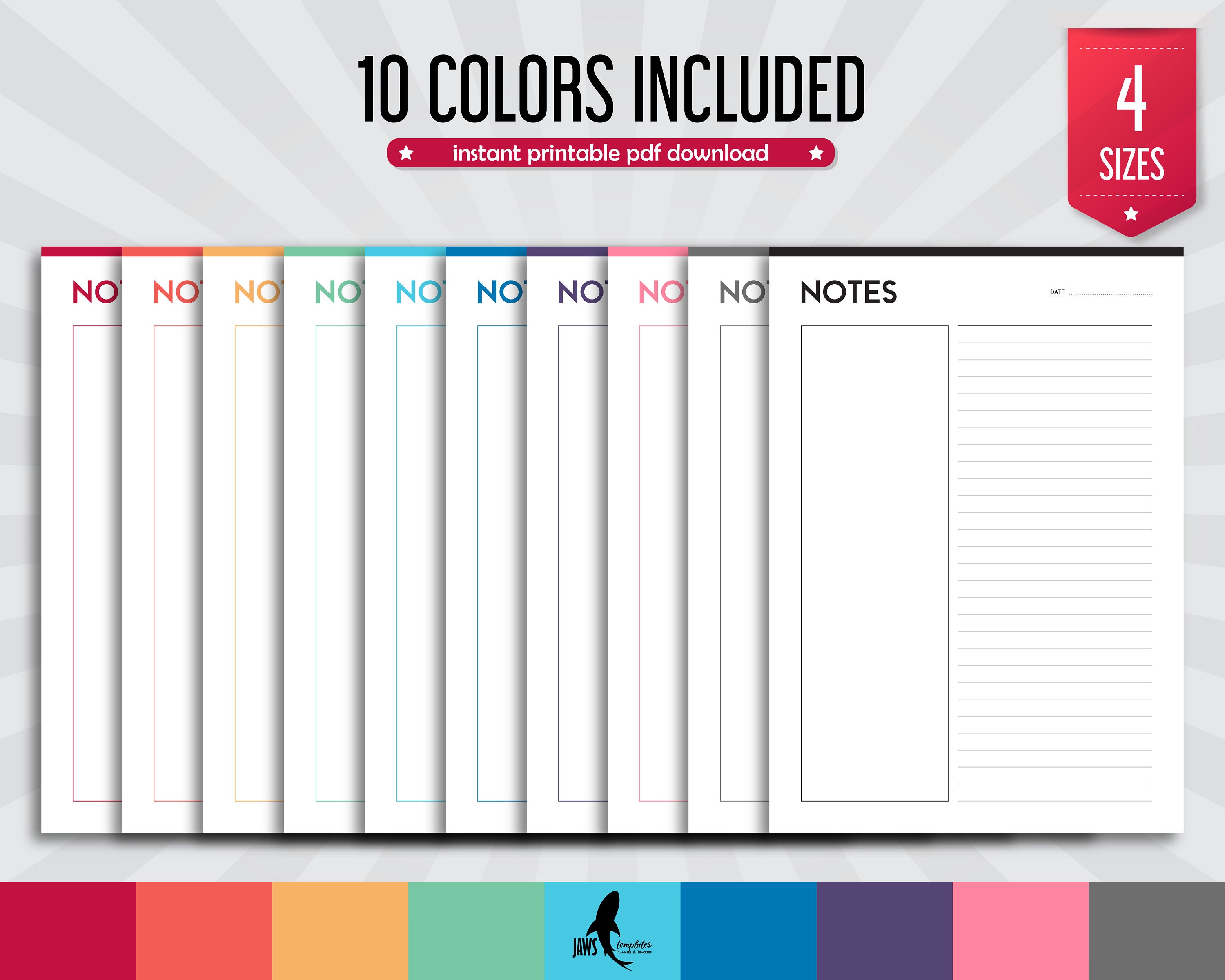 Printable Notes, Printable to Do List, Paper Pages, Digital Planner ...