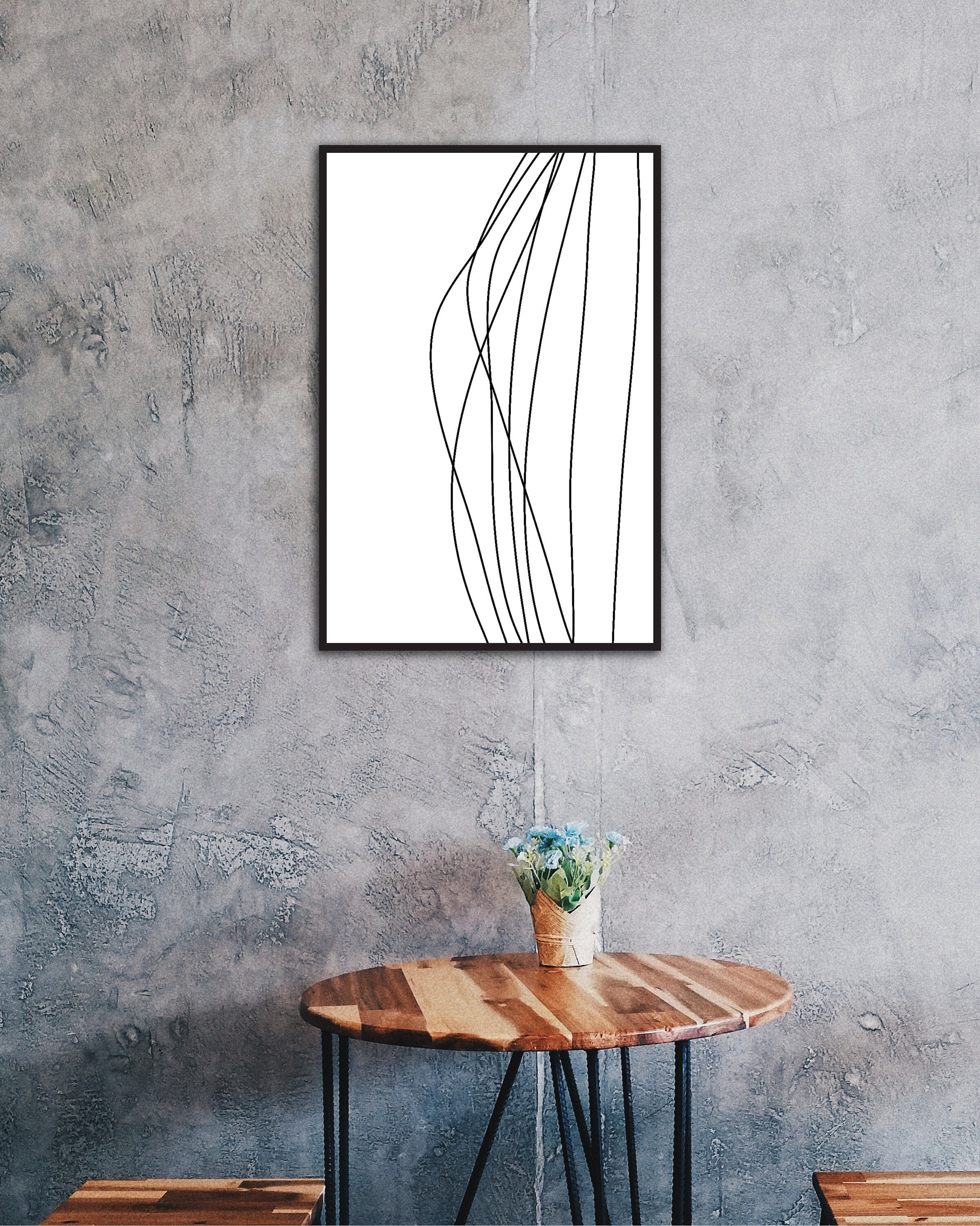 Line Drawing Print Living Room Prints Large Wall Art Line Etsy