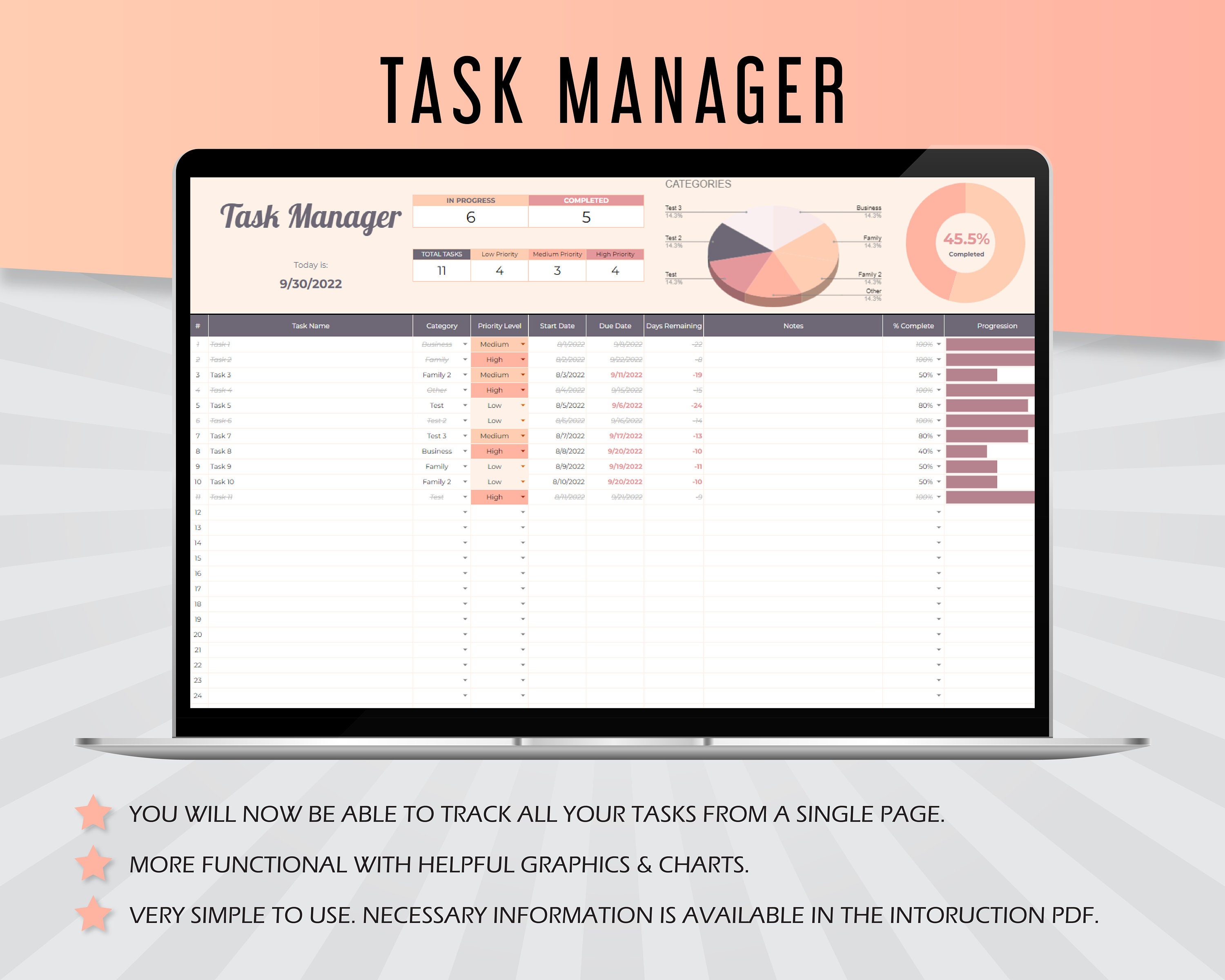 Task Tracker to Do List Template Activity Tracker Daily to - Etsy