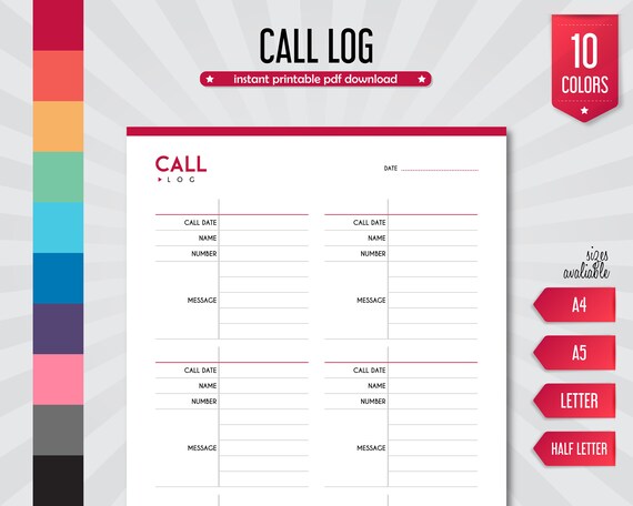 Call Tracker Follow up Sheet Instant Download Real Estate - Etsy