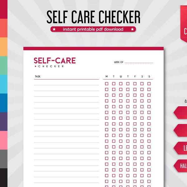 Self Care Planner, Self Care Tracker, Self Care Checker, Self Care Checklist, Self Care Journal, Self Care Plans, Self Care Notes, Self Care