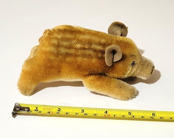 Steiff Mohair Wild Boar Plush: 6" Vintage Collectible
