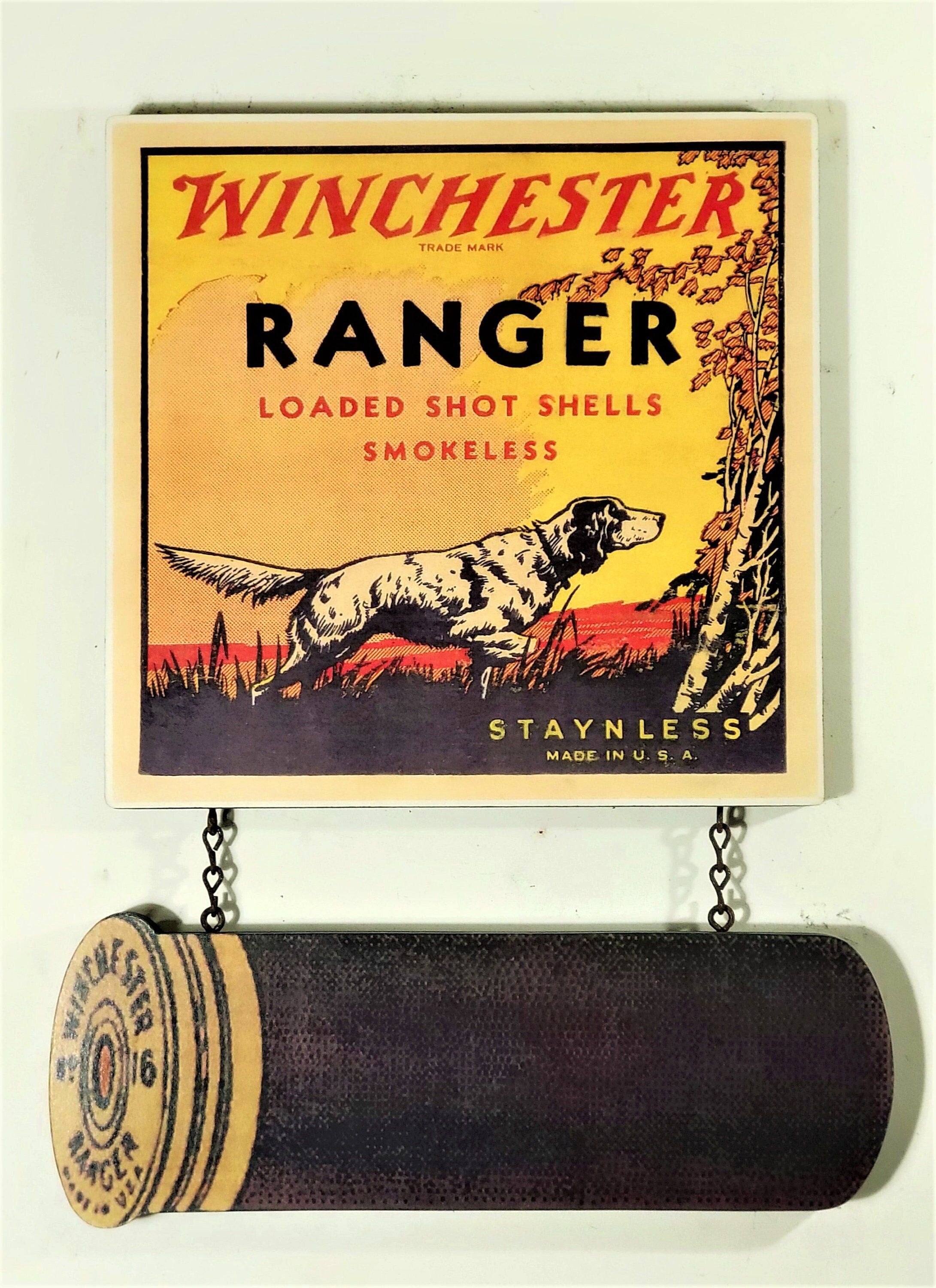 WINCHESTER RANGER Shot Shell Box Sign With 16 Ga. Ranger Shell Etsy