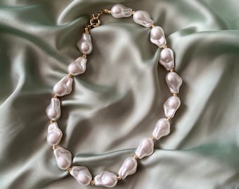 Acrylic Baroque Pearl Necklace | Baroque Pearl Choker