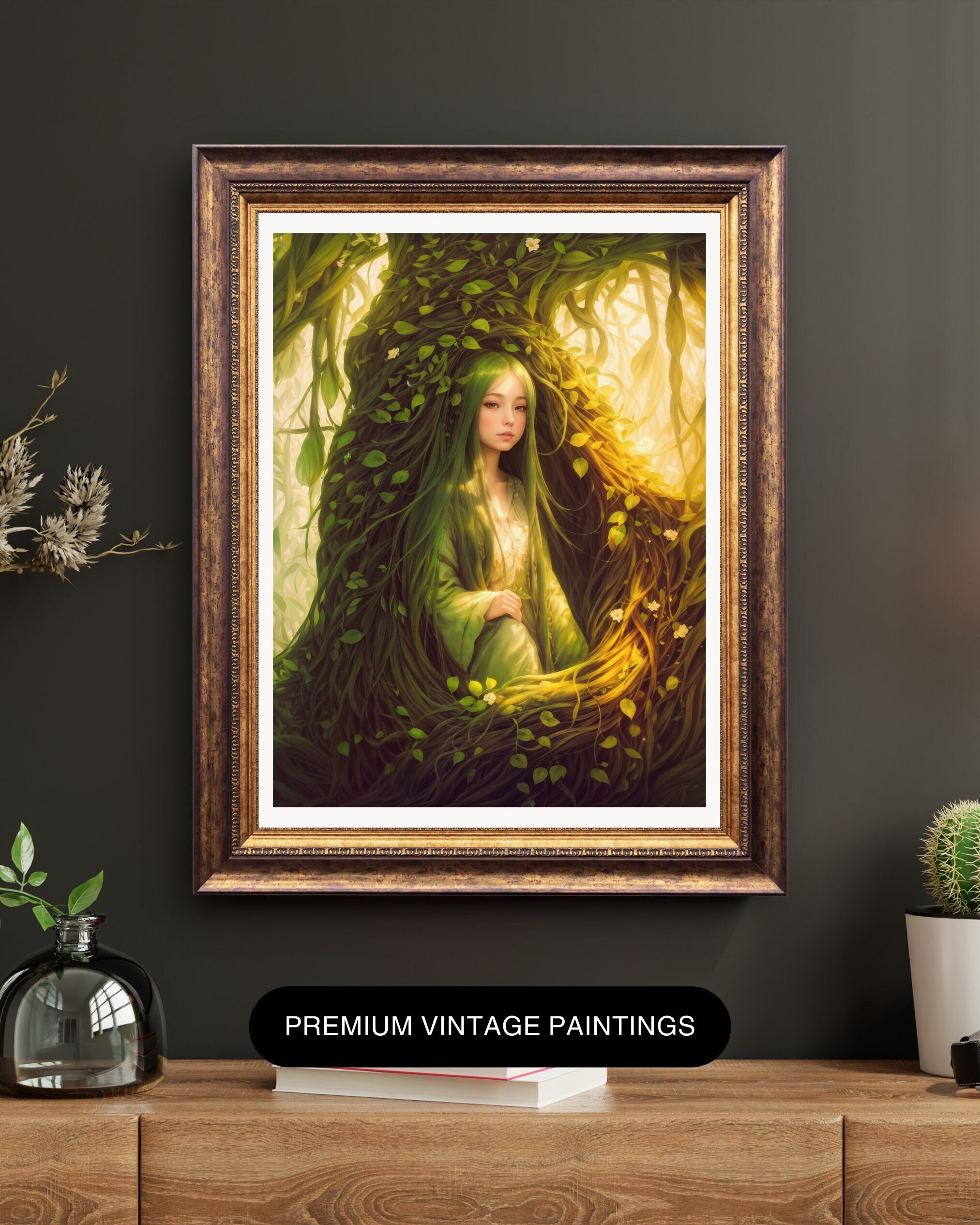 Willow Wisp Illustration, Enchanted Garden Art, Mystical Home Decor, Nature-Inspired Wall Print