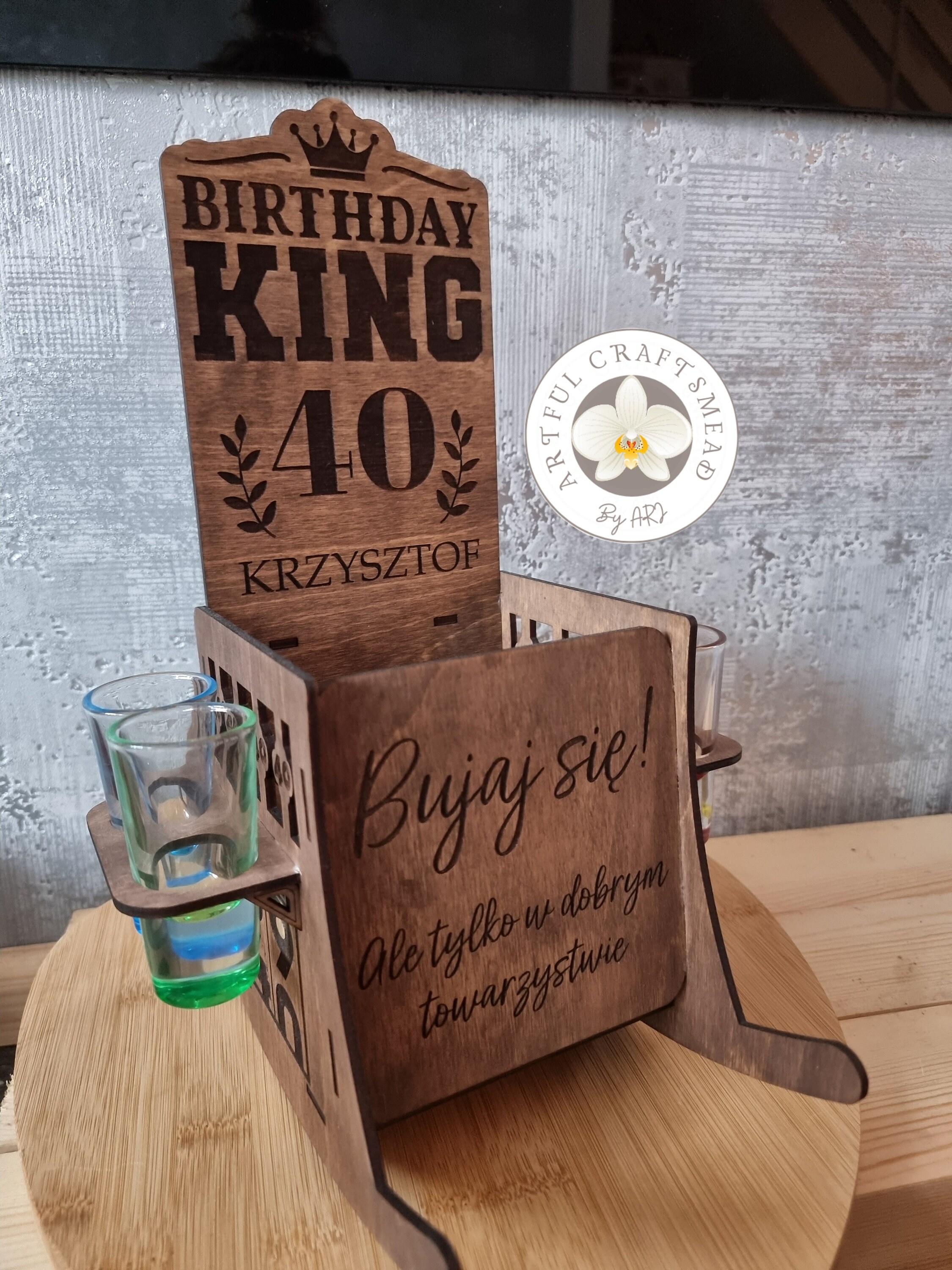 Personalized Engraved Rocking Chair, Rack Holder for Alcohol and ...