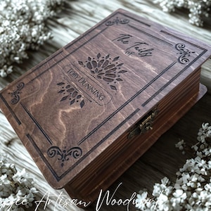 Personalised Wooden Book Box | Pet Memorial Keepsake Box | Handmade Solid Wood Memory Box | Custom Engraved Pet Remembrance