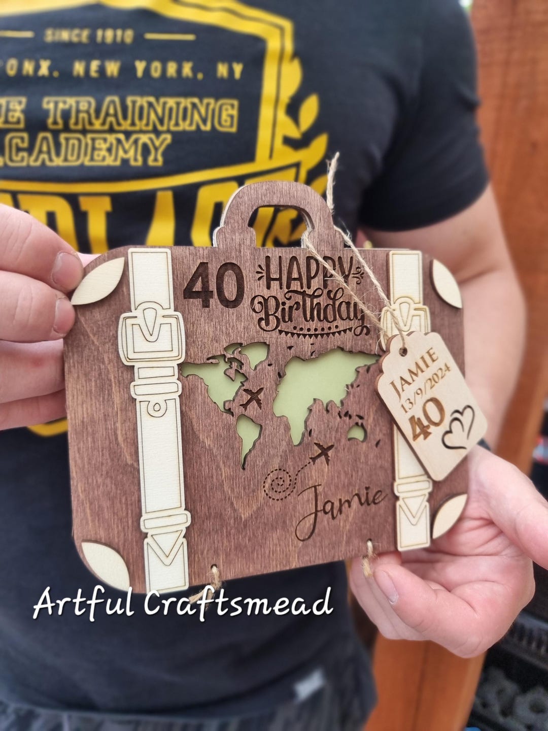 Personalized Birthday Card With Money Holder, Suitcase Shape Card ...