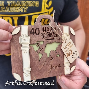 Carte d'anniversaire personnalisée avec porte-monnaie, carte en forme de valise, façon unique de donner de l'argent pour tous les anniversaires