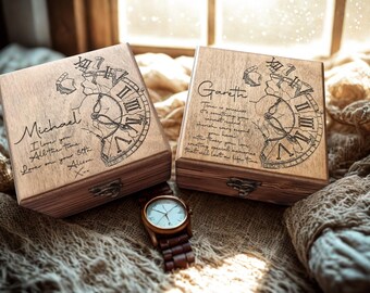 Personalisierte Holzuhrenbox | Luxus handgefertigte Einzeluhr Gehäuse | Geschenk für Ihn mit Gravur