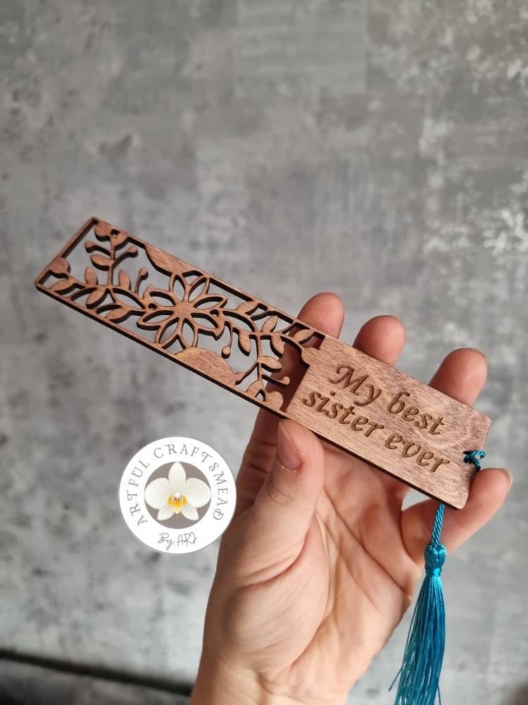 Personalised Engraved Wooden Bookmark, Gift for a Book Lover, Mum Dad ...
