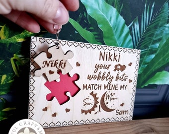 Personalised Wooden Postcard With Keychain, Gift Idea, Valentines Gift, Custom Gift, Love Gift, Keychain With Name, Mr Mrs, Love Day,
