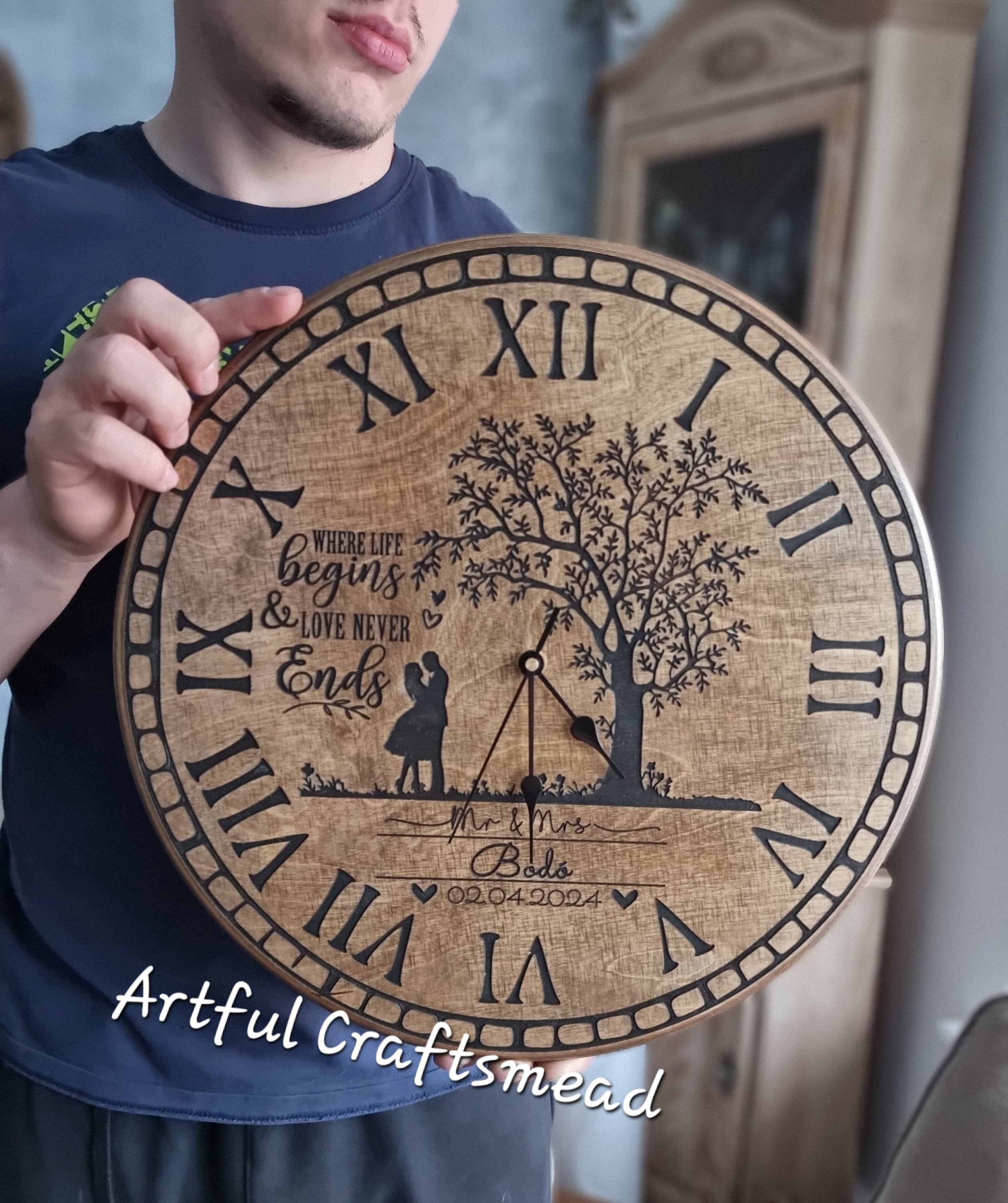 Personalized Wooden Wall Clock, A Thoughtful Gift for Special Occasions ...