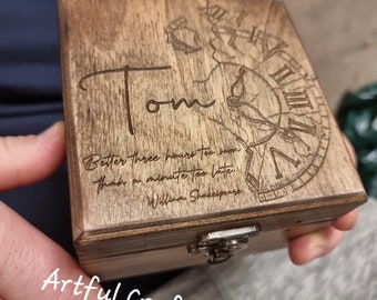 Personalised Wooden Box For One Watch, Custom Engraved Watch Box, Gift For All Occasion, Watch Organizer, Watch Case, Gift For Him