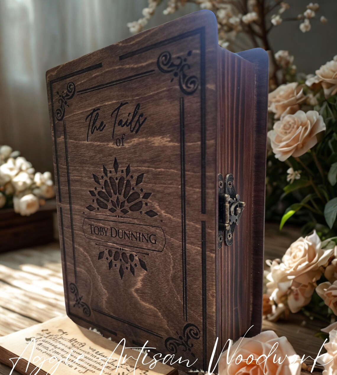 Personalised Wooden Book Box | Pet Memorial Keepsake Box | Handmade ...