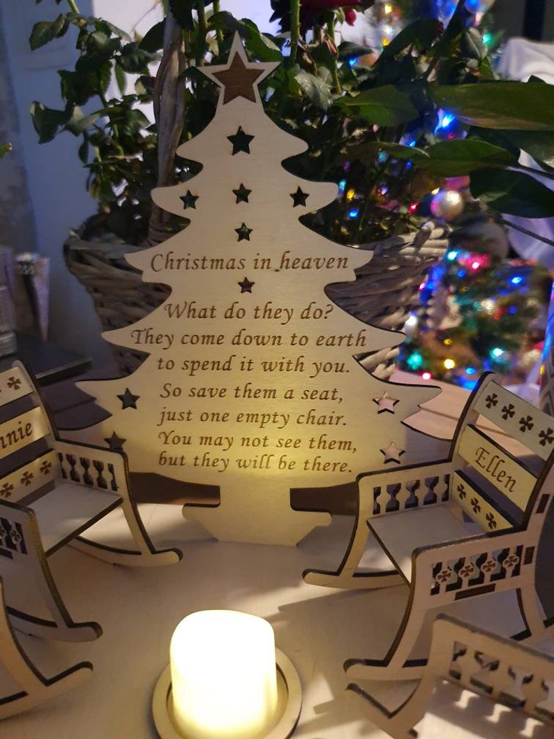 Personalised Wooden Christmas Candle Memorial Display Rocking Etsy Canada