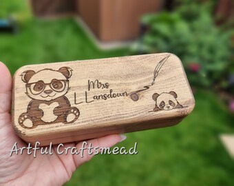 Personalized Wooden Pencil Cases: Unique and Handcrafted, Wooden Pen Case Custom With Name And Message, Gift For All Occasion, Oak And Pine
