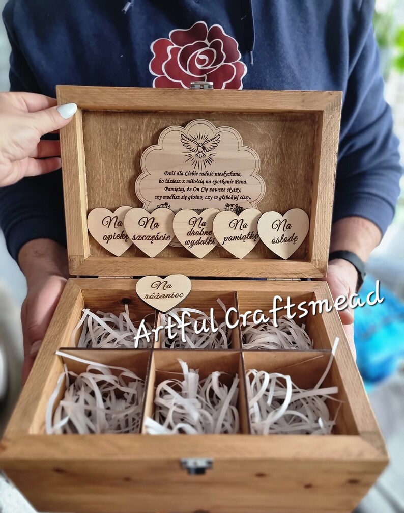First Holy Communion Solid Wood Box for Money and Other Small Gifts ...