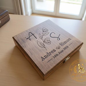 Personalized Pine Wood Wedding Gift Box, Money Card, Unique Way For Give Money, Box For Money, Wedding Couple Presents With Names and Date