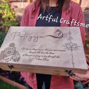 Personalized Jewelry and Watch Box, Custom With Name And Quotes, Wooden Box Gift For All Occasion