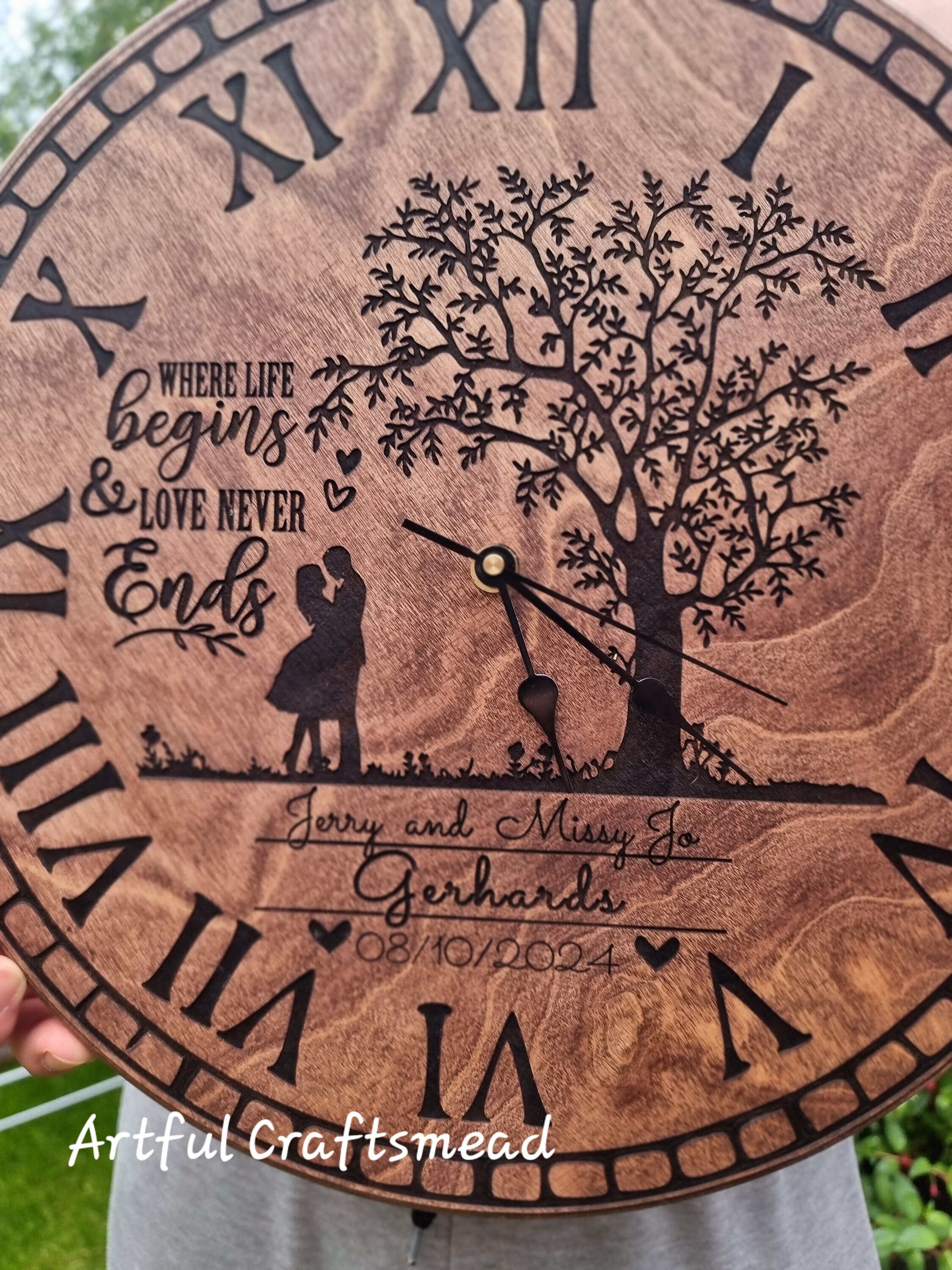 Personalized Wooden Wall Clock, A Thoughtful Gift for Special Occasions ...