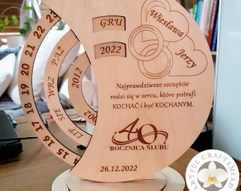 Personalised Wooden Perpetual Calendar, Wedding Gift, Anniversary Gift,  Standing Calendar,  Home Decor, Groom Bride Newlyweds, Gift Couple