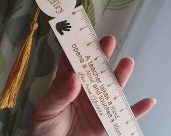 Personalised Wooden Bookmarks, Thank You Teacher Gift, Teaching Assistant Gift, Gift for Mum, Dad, Sister, Friends, Wedding Engraved