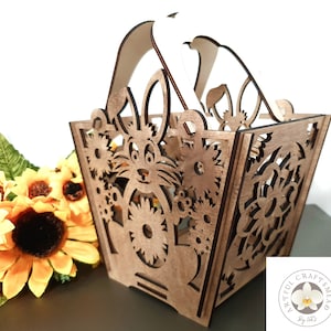 Wooden Easter Bunny Box, Personalised Easter Bunny Basket, Personalised Easter egg box, Rabbit hamper box for Easter Treats