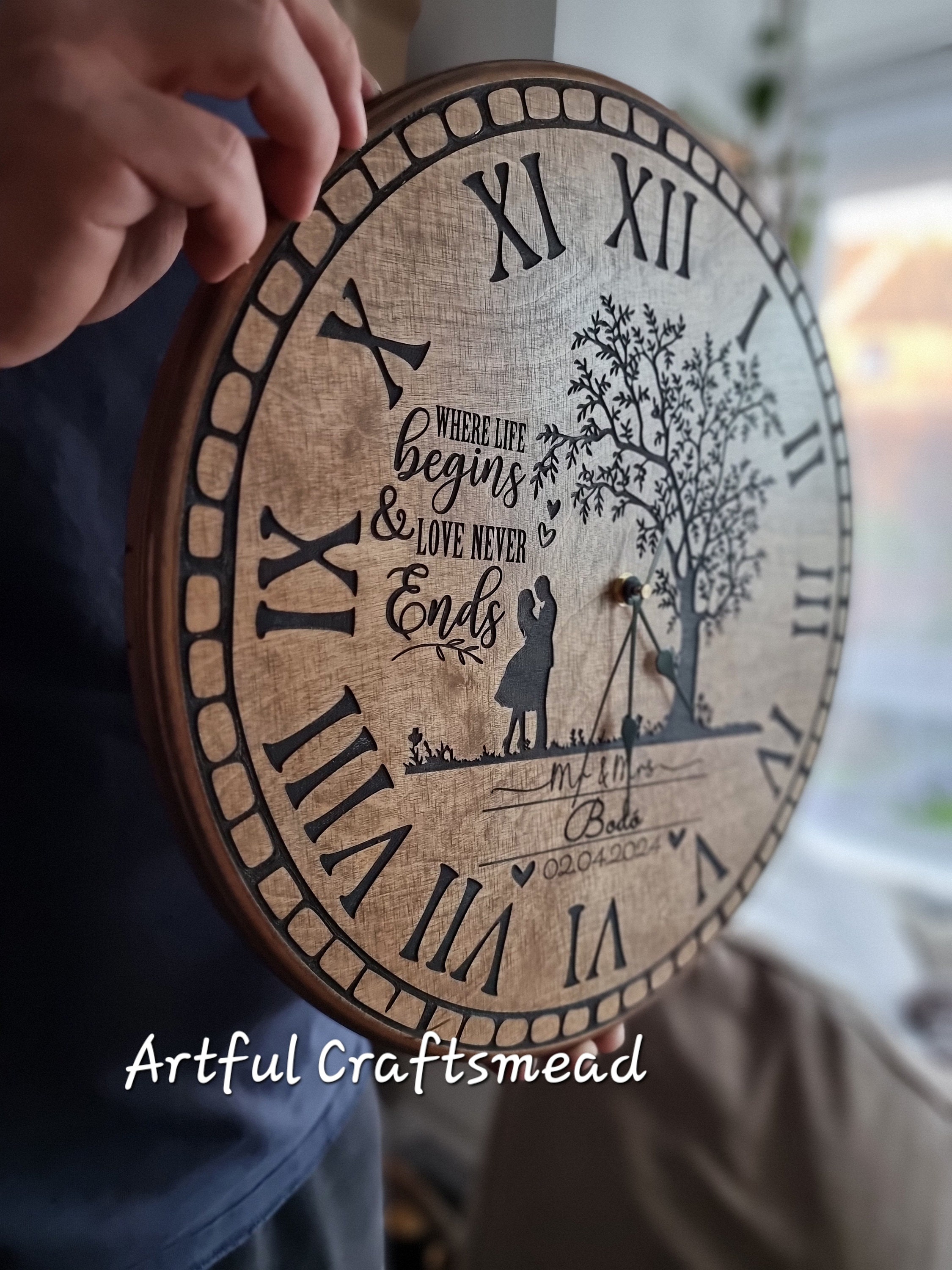 Personalized Wooden Wall Clock, A Thoughtful Gift for Special Occasions ...