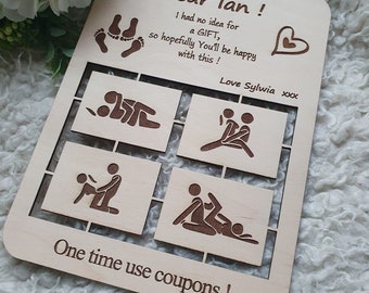 Personalised 4 Naughty Sex Coupons, Love Coupon Gift Couple, Gift For Her, Gift For Him, Valentine Day, Anniversary Gift, Birthday Gift,