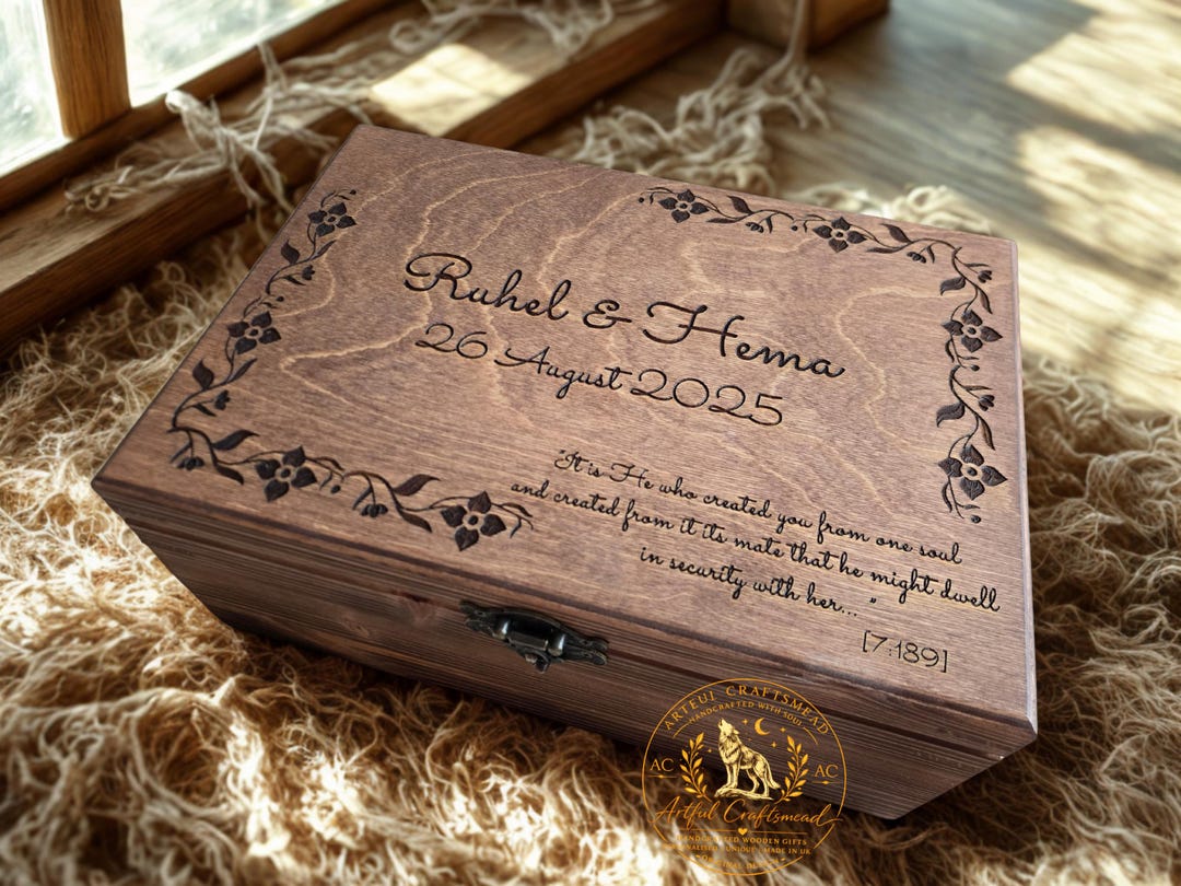 Personalised Wedding Keepsake Box Wooden Memory Box Custom Engraved ...