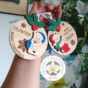 Personalised Name Christmas Bauble, Ball Christmas Tree, Xmas Tree Decor, Merry Christmas Bauble, First Christmas Baby, Bauble For Kids
