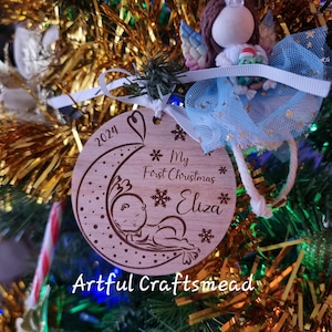 Personalized Baby&#39;s First Christmas Ornament – A Cherished Keepsake, My First Christmas Bauble