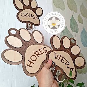 Personalised Wooden Dog Leash Hanger, Dog Leash Holder For Wall, Dog butt, Dog leash hanger, Gift for new puppy, Custom dog leash holder