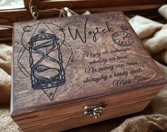 Personalised Wooden Watch Box for 2 Watches – Handmade Solid Wood Gift, Custom Engraved Luxury Watch Case