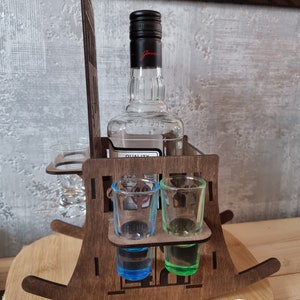 Personalized Engraved Rocking Chair, Rack Holder for Alcohol and ...