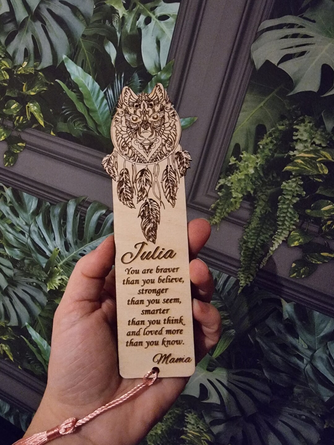 Personalised Engraved Wooden Bookmark, Gift for a Book Lover, Mum Dad ...