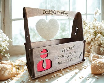 Papas Werkzeugkiste - Personalisierbar - Papas Aufbewahrungsbox - Papas Werkzeugkiste - DIY Papa Geschenk | Personalisierte Werkzeugkiste | Vatertags-Werkzeugkasten