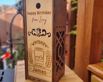 Personalized Wooden Whiskey Box – Perfect Gift for Any Occasion, Wood Box For Alcohol with name