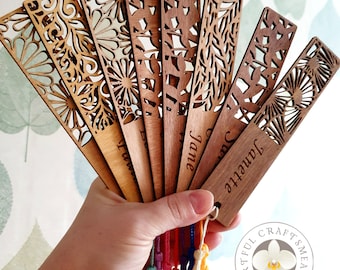 Personalised Wooden Bookmark • Engraved Book Lover Gift • Custom Name Tassel Bookmark
