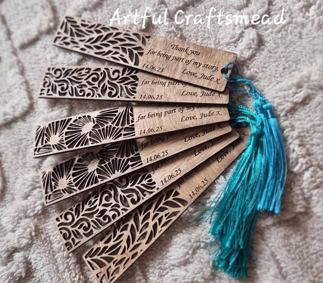 Personalised Wooden Bookmark • Engraved Book Lover Gift • Custom Name ...