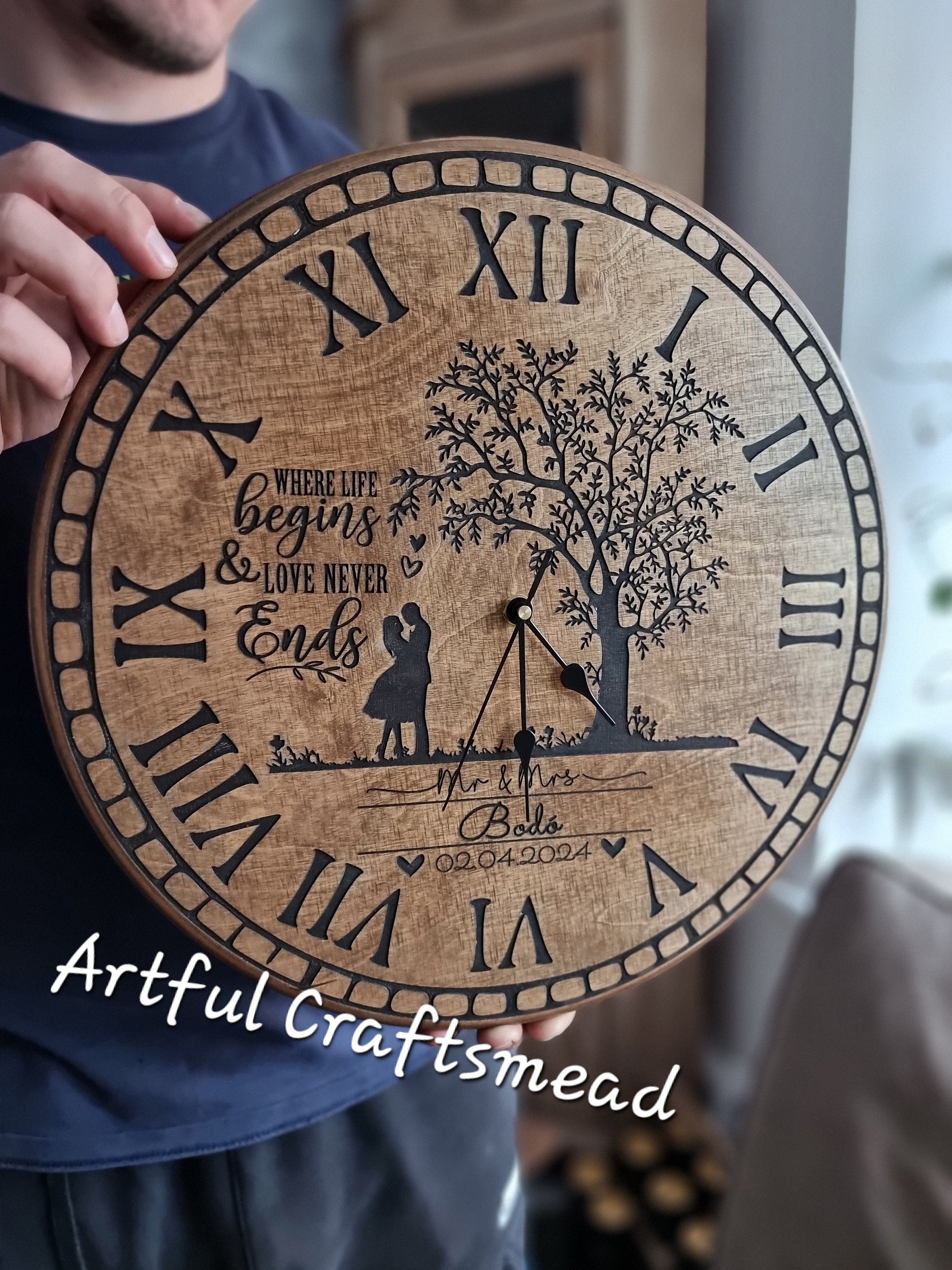 Personalized Wooden Wall Clock, A Thoughtful Gift for Special Occasions ...