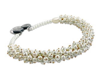 Wedding Collection White Beaded Choker Necklace in a Gift box