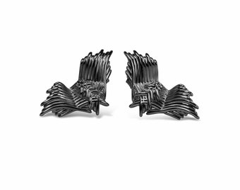 Sterling Silver 925 Rhodium Plated Black Wings Earrings Angel Wings Earrings in a Gift box
