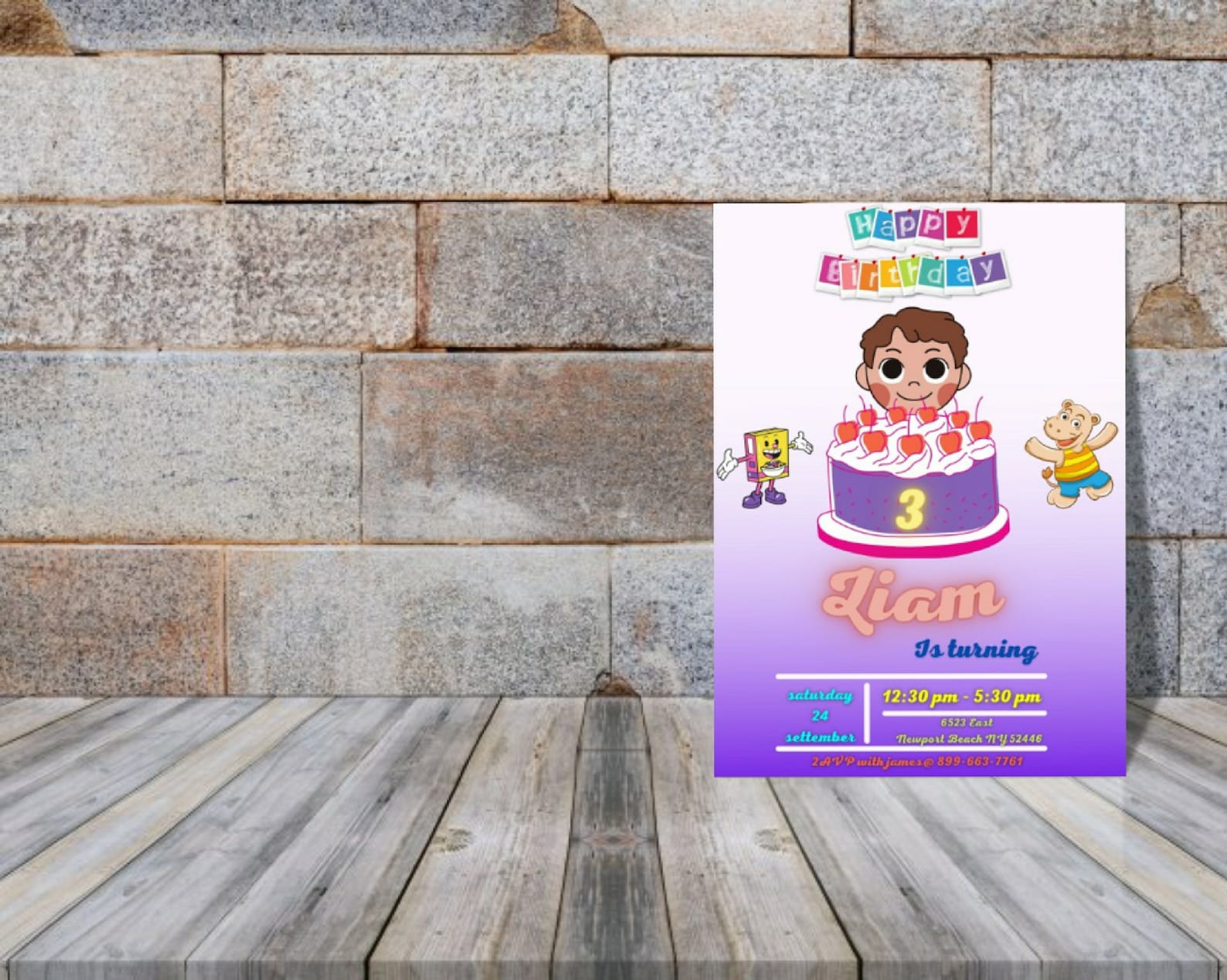 Digital Birthday invitation Children's Birthday Party | Etsy